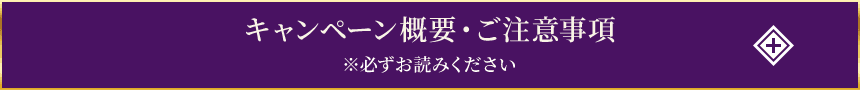 キャンペーン概要・ご注意事項 ※必ずお読みください