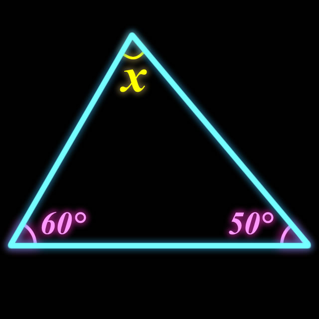【脳トレクイズ】最初はアタマの体操！三角形の内角Xの角度を求めよ
