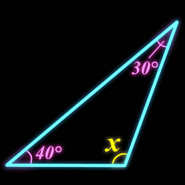 【脳トレクイズ】三角形の和の合計はいくつ？Xの角度を求めよ