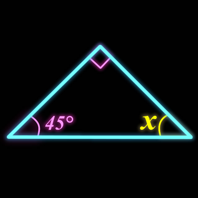 【脳トレクイズ】三角定規と同じだよ！Xの角度を求めよ