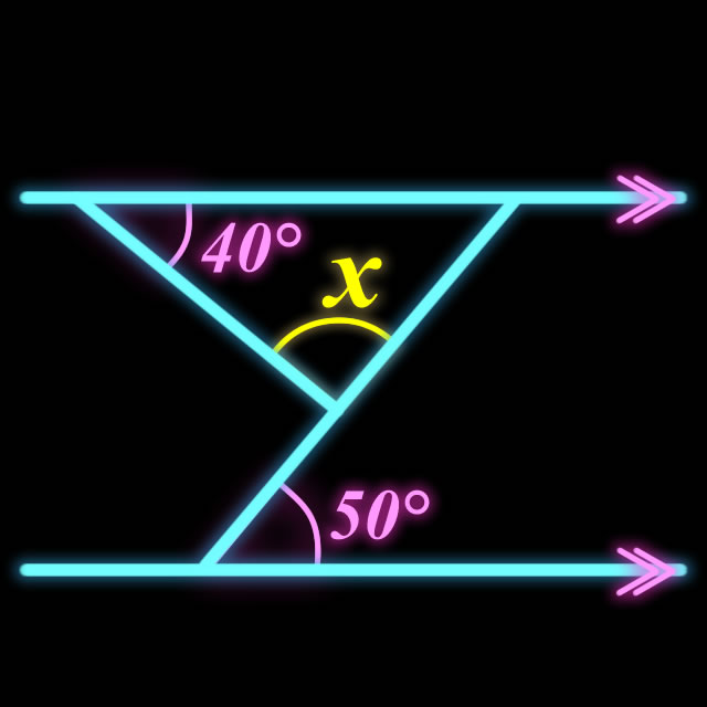 【脳トレクイズ】平行線で同じ角度があるよね⁈ Xの角度を求めよ