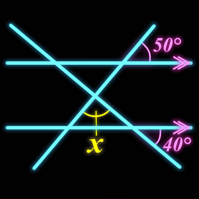 【脳トレクイズ】平行線に交わる斜線の角度の問題！Xの角度はいくつ？