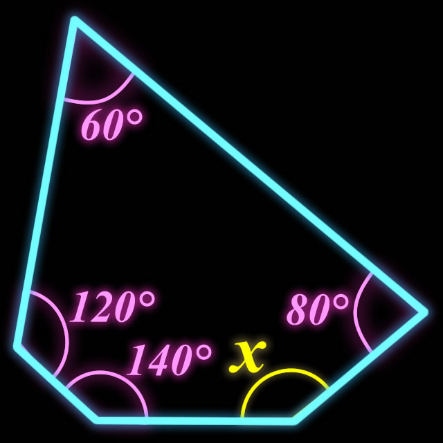 【脳トレクイズ】「多角形の内角の和」の公式、覚えてる⁈ Xの角度を求めよ