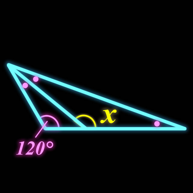 【脳トレクイズ】ピンクの●印の角度は同じだよ！Xの角度を求めよ