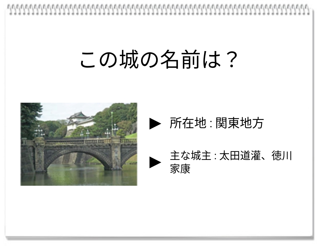 【脳トレクイズ】歴史クイズに挑戦！東京都千代田区にあった城の名前は？