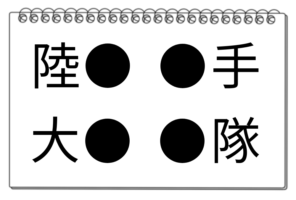 【脳トレクイズ】共通の漢字を当てよう！四つの熟語の中にある漢字は何？