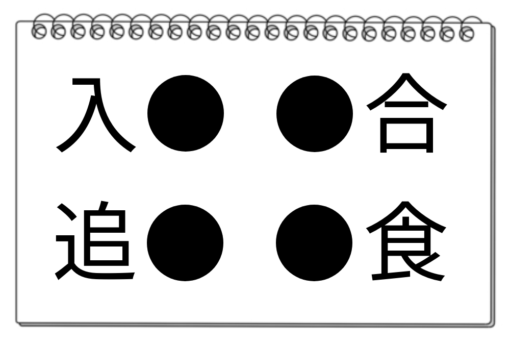 【脳トレクイズ】4つの熟語に共通する漢字は？