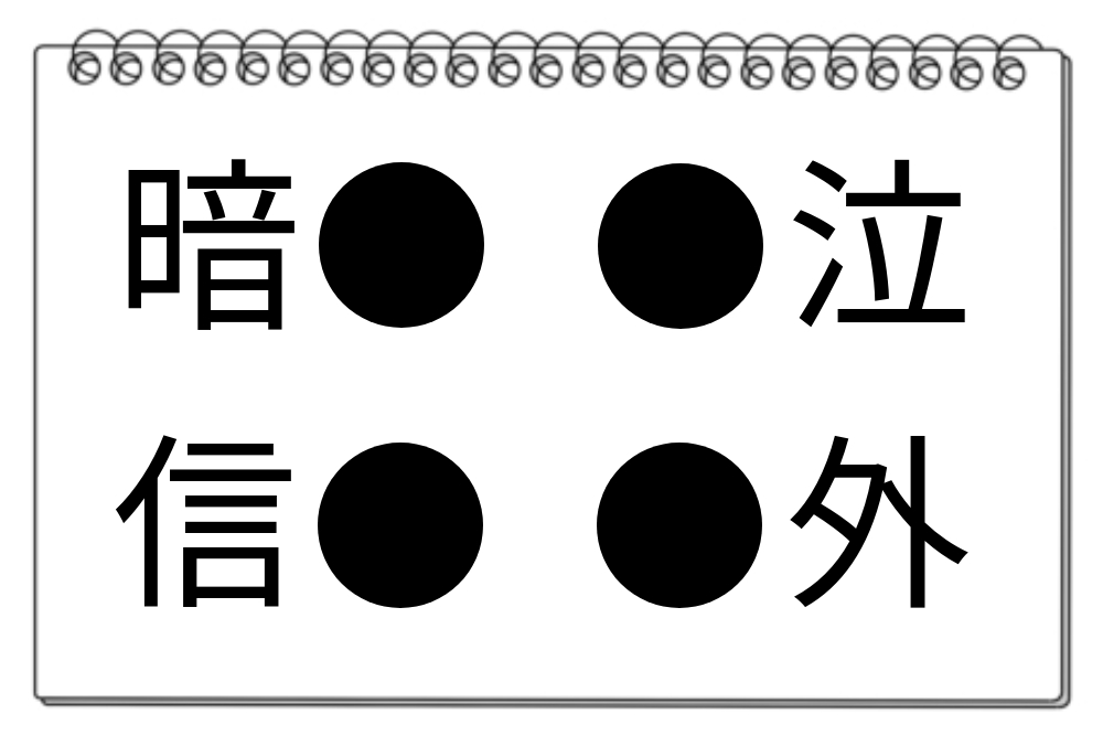 【脳トレクイズ】共通漢字を見つけよう！4つの熟語パズル