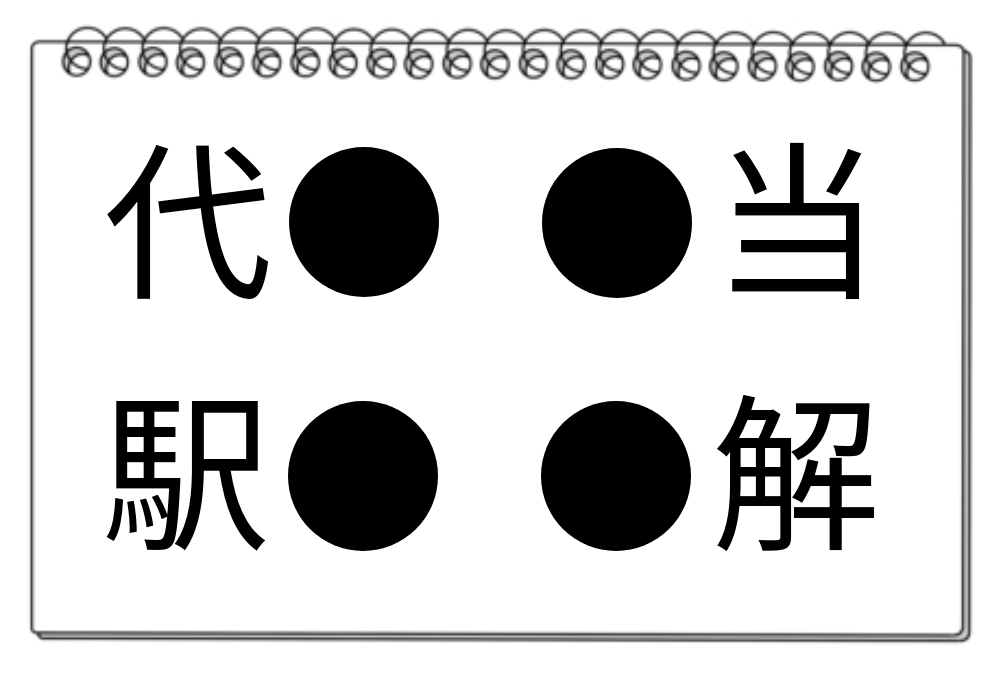 【脳トレクイズ】挑戦してみる！4つの「●」に同じ漢字を当てはめて脳トレ