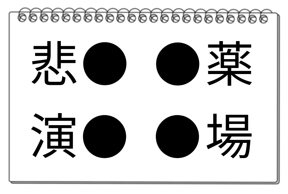 【脳トレクイズ】共通する漢字を熟語から探そう！漢字クイズに挑戦！