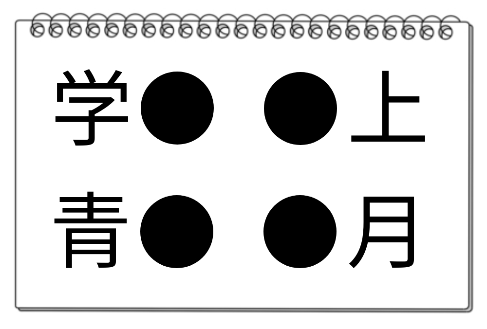 【脳トレクイズ】脳トレクイズの挑戦！4つの「●」に適する漢字は？