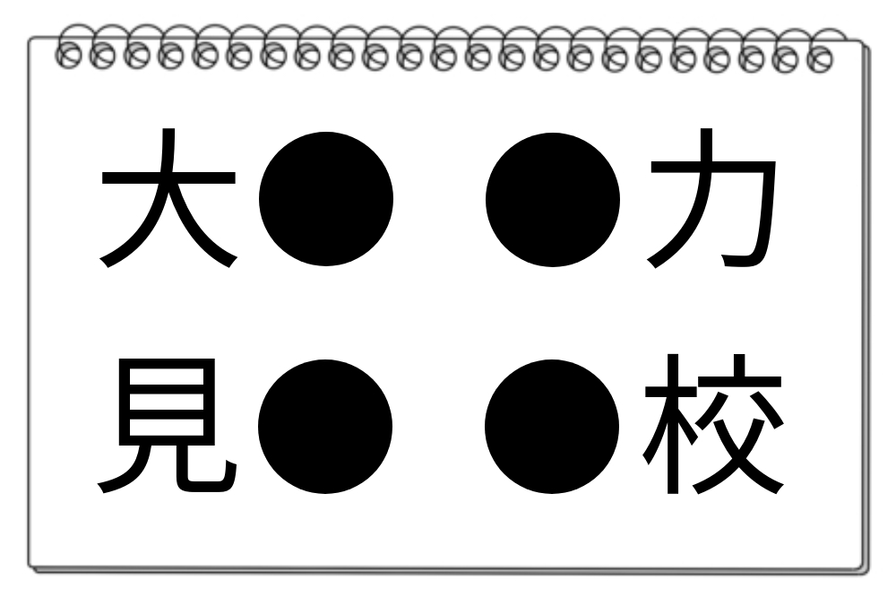 「これの問題が解ければすごい！」大、見力、校に共通する漢字は？【毎日脳トレ】