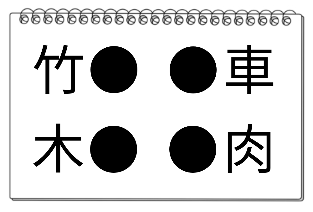 【脳トレクイズ】頭の体操！4つの言葉に共通する漢字を探せ！