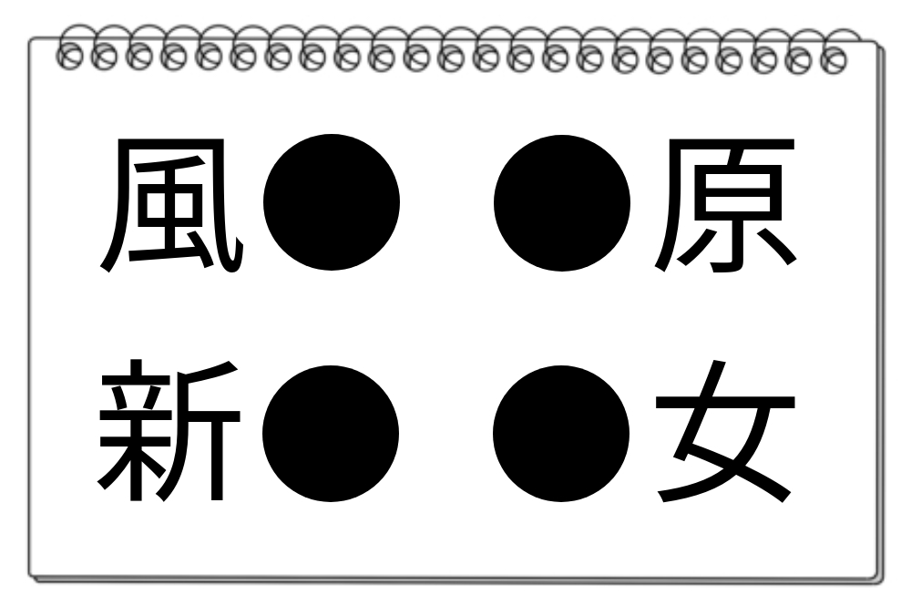 【脳トレクイズ】漢字クイズで脳を鍛えよう！4つの熟語に共通する漢字は何？