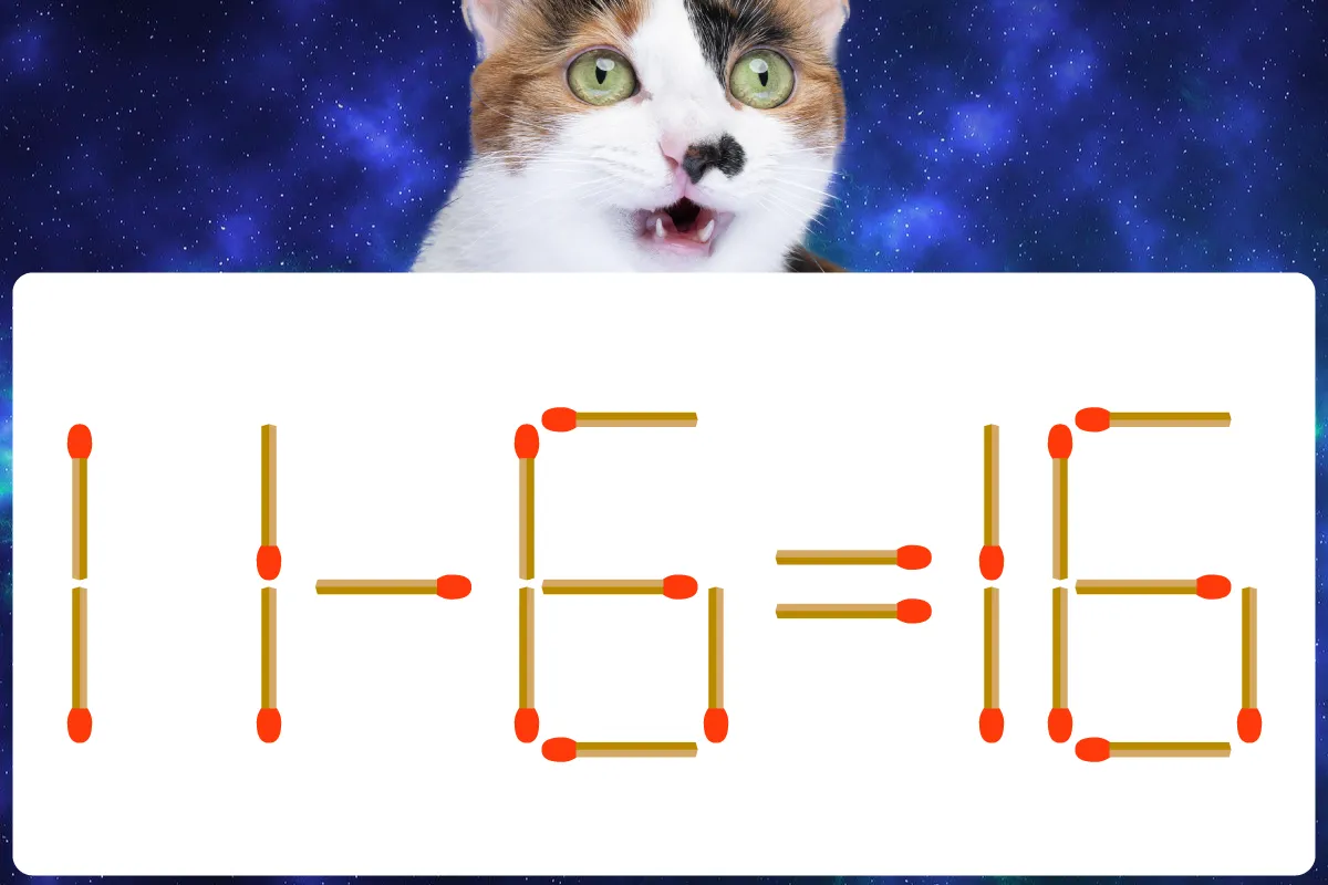 【マッチ棒クイズ】超難問「11－6＝16」正しい式にできますか？