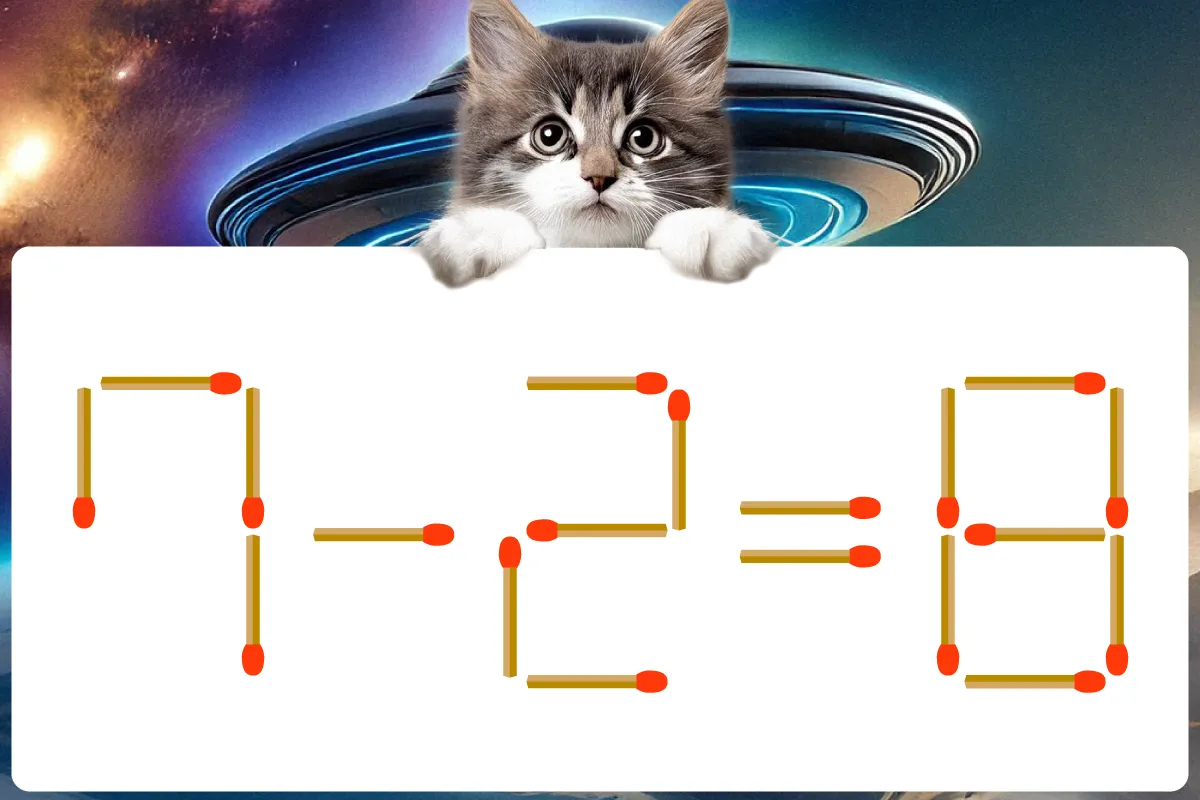 マッチ棒クイズ7－2＝8