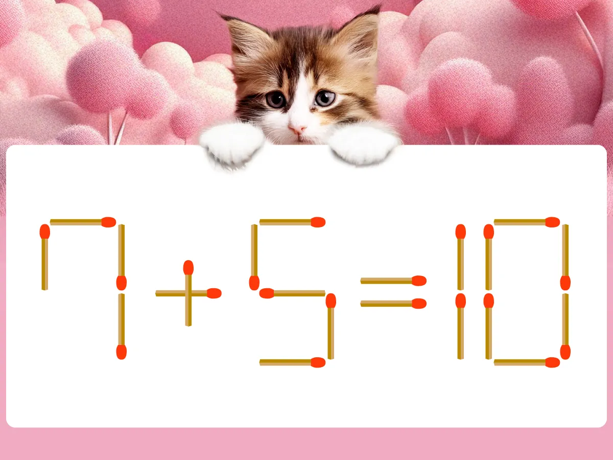 マッチ棒クイズ7+5=10