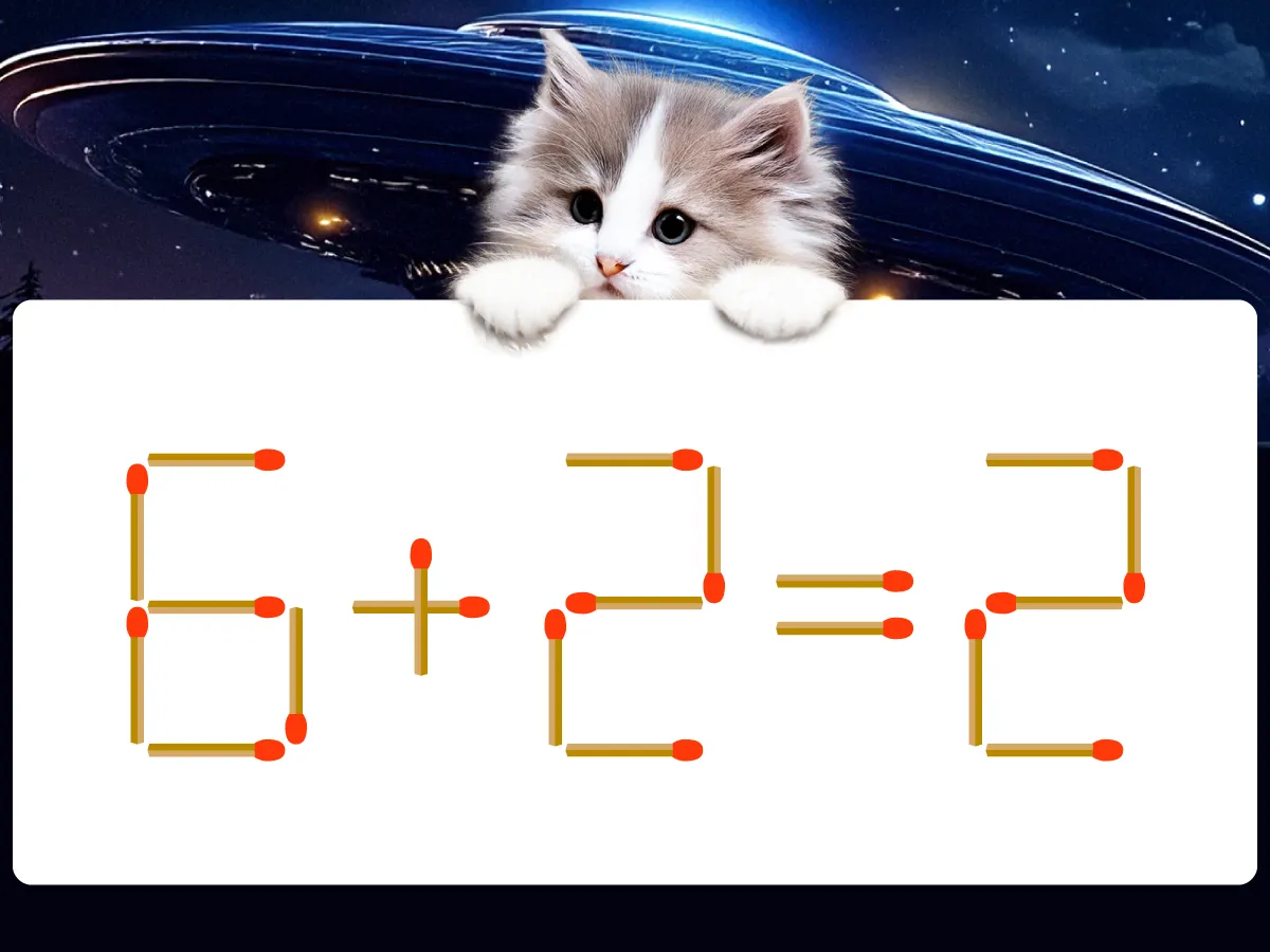 マッチ棒クイズ6+2=2