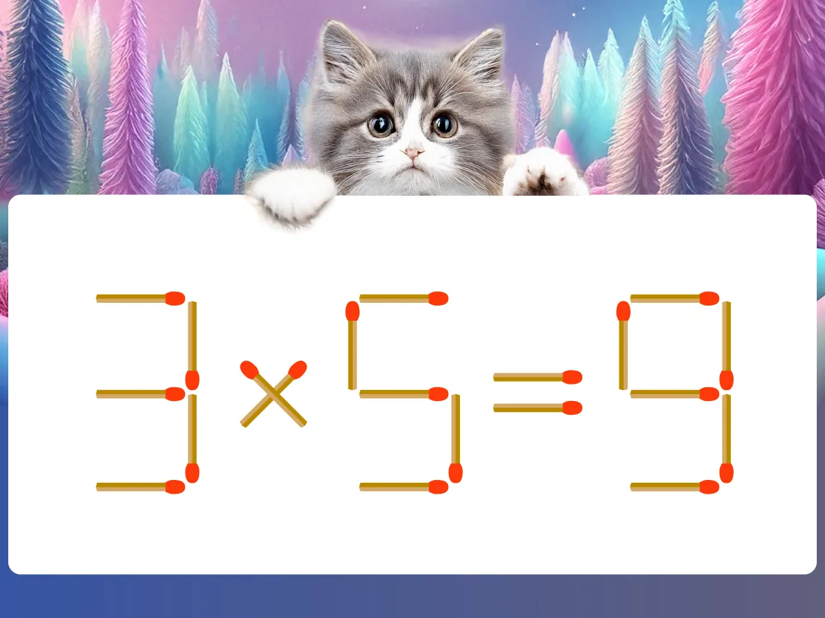 マッチ棒クイズ3×5=9