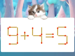 マッチ棒クイズ9＋4＝5