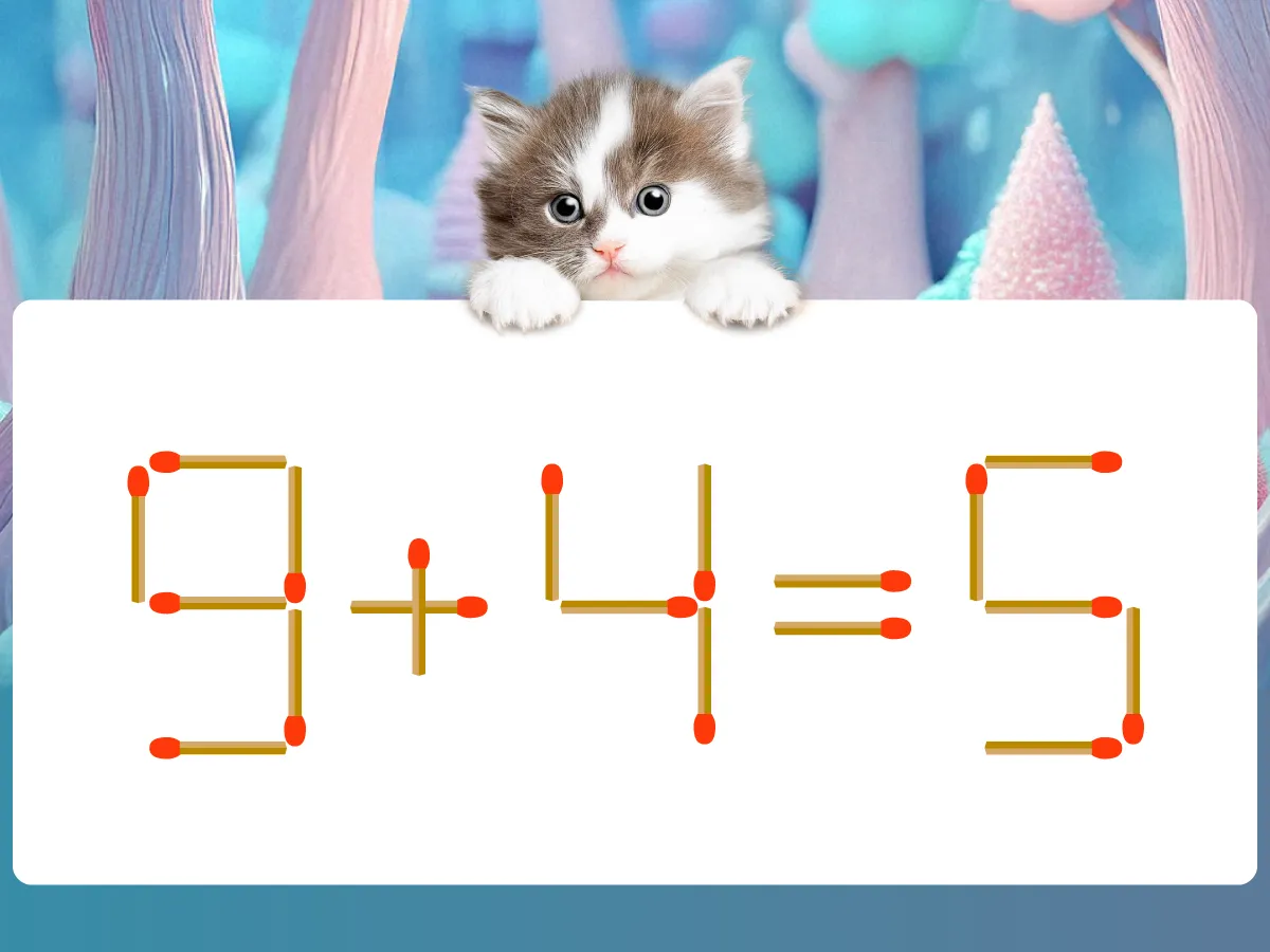 マッチ棒クイズ9+4=5