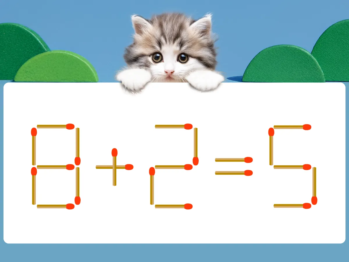 マッチ棒クイズ8+2=5