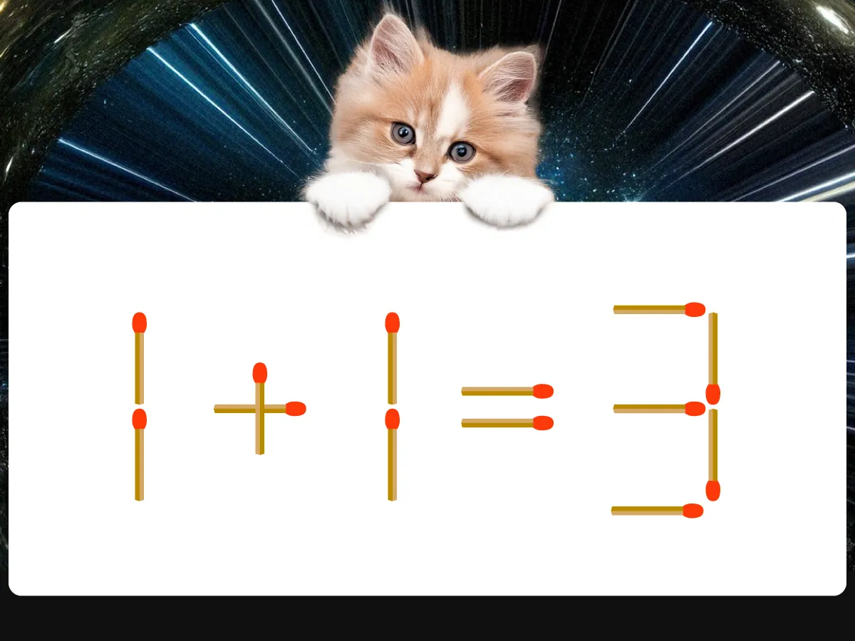 マッチ棒クイズ1+1=3