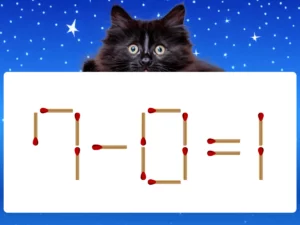 マッチ棒クイズ7−0＝1