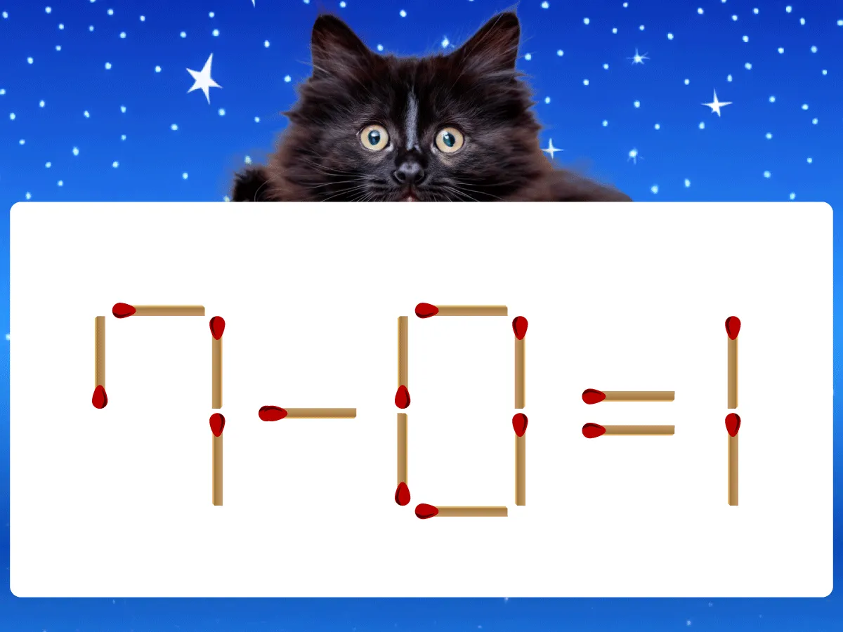 マッチ棒クイズ7−0＝1