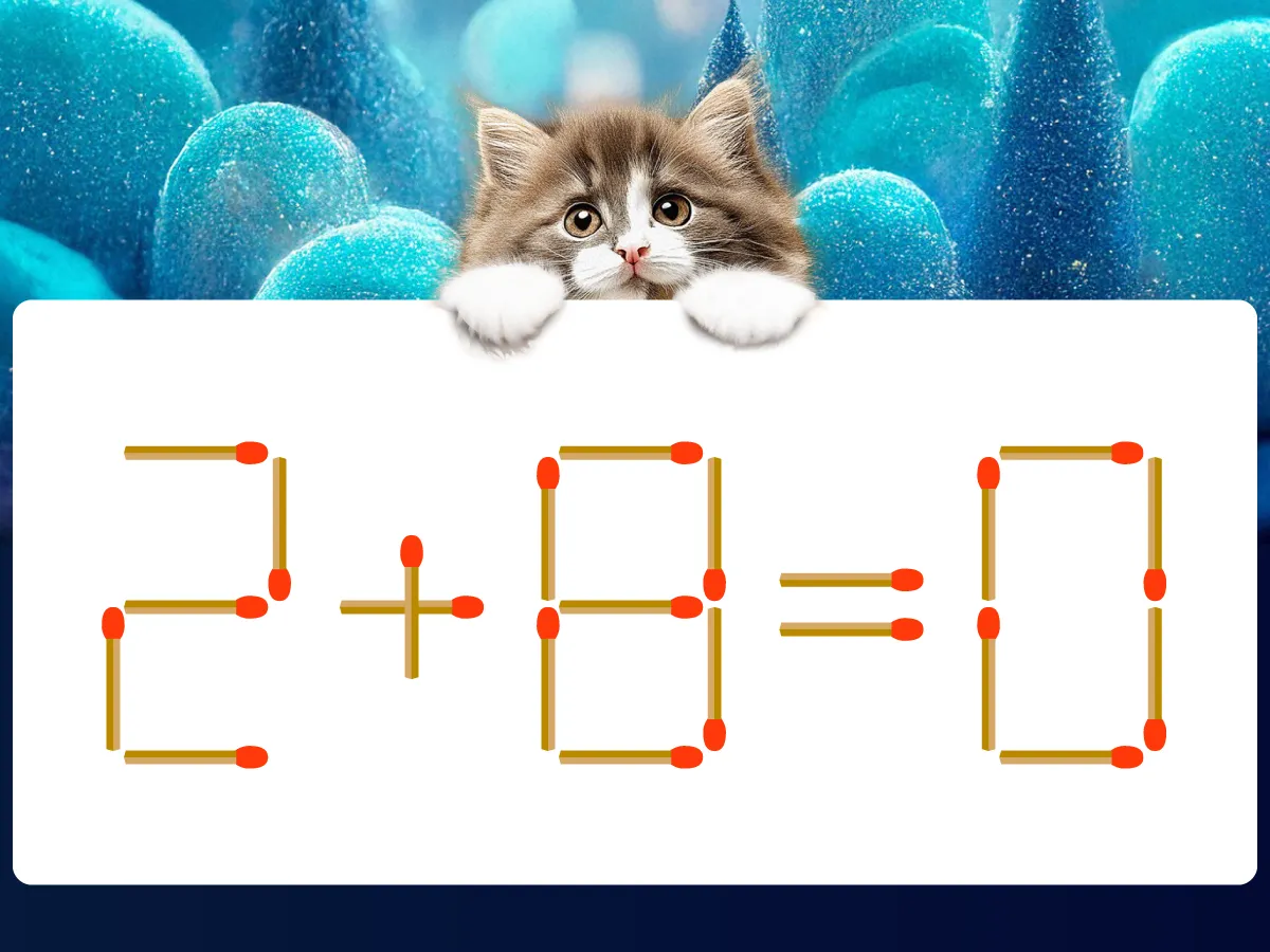 マッチ棒クイズ2＋8＝0