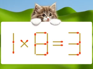 マッチ棒クイズ1×8＝3