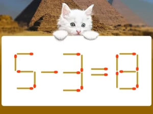 マッチ棒クイズ5－3＝8