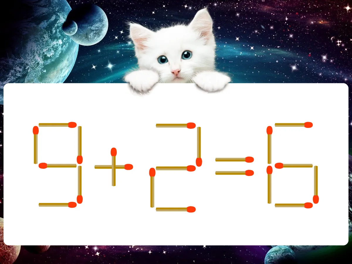 マッチ棒クイズ16-8=9