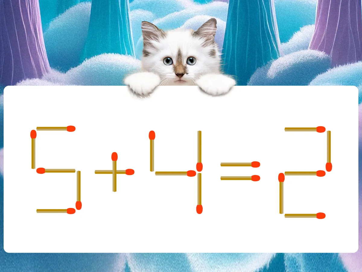 マッチ棒クイズ5＋4＝2