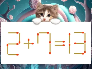 マッチ棒クイズ2＋7＝13