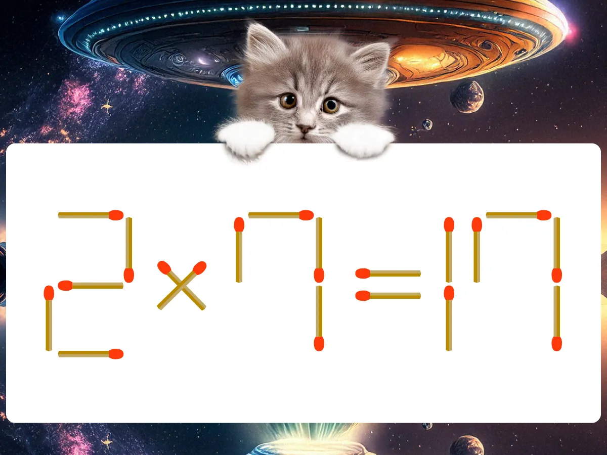 マッチ棒クイズ2×7=17