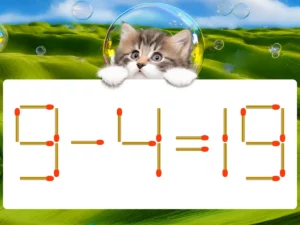 マッチ棒クイズ9－4＝19