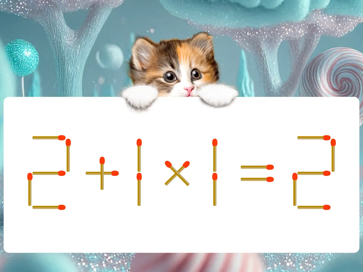 マッチ棒クイズ2+1×1=2
