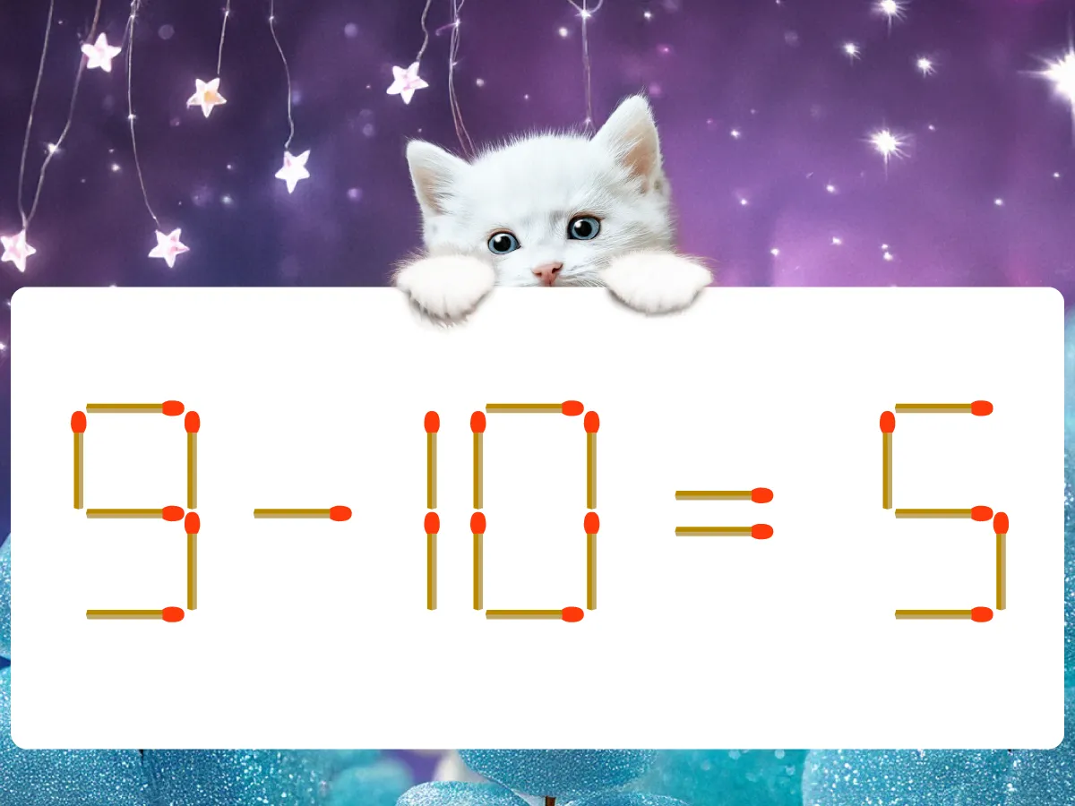 マッチ棒クイズ9-10=5
