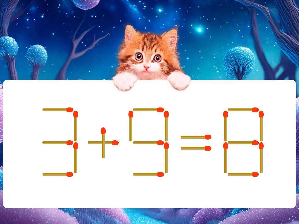 マッチ棒クイズ3+9=8