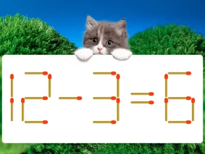 マッチ棒クイズ12－3＝6