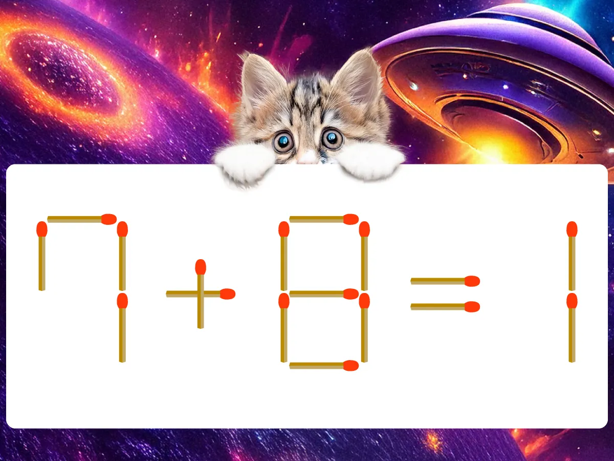 マッチ棒クイズ7+8=1