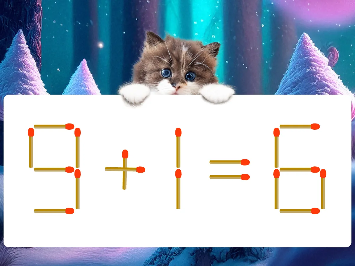 マッチ棒クイズ9＋1＝6