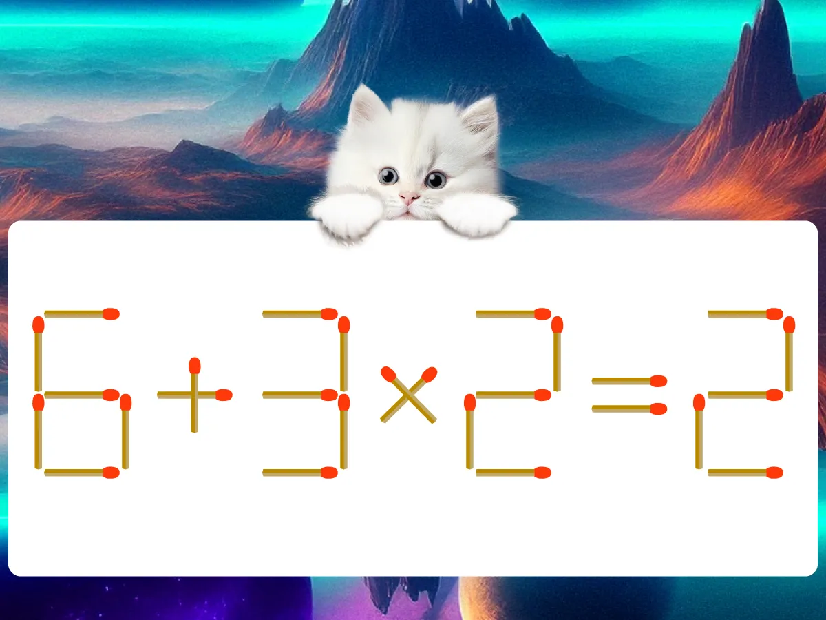 マッチ棒クイズ6+3×2=2