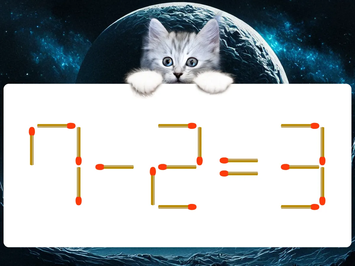 マッチ棒クイズ7-2=3