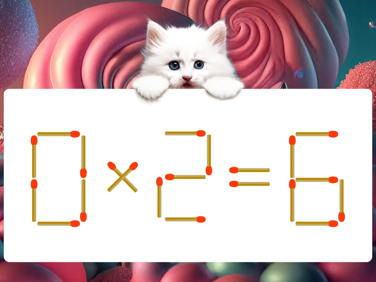 マッチ棒クイズ0×2＝6