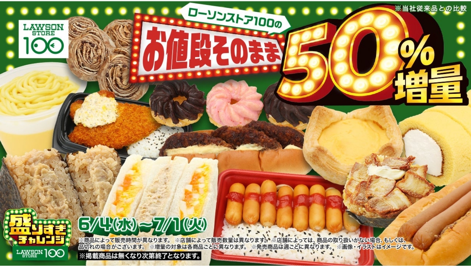 【ポイ活おすすめ情報】ローソンストア100が「盛りすぎチャレンジ」開始