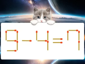 マッチ棒クイズ9－4＝7