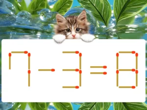 マッチ棒クイズ7－3＝8