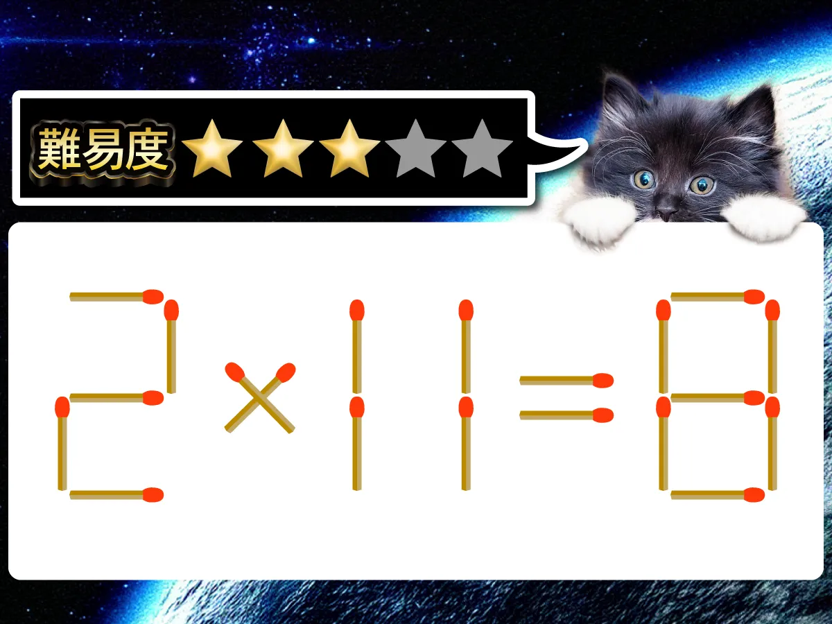 マッチ棒クイズ2×11=8
